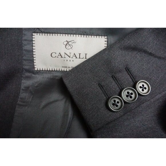 Canali 1934 Solid Gray 100% Wool 2 Pc Suit Jacket Pants Sz 46R
